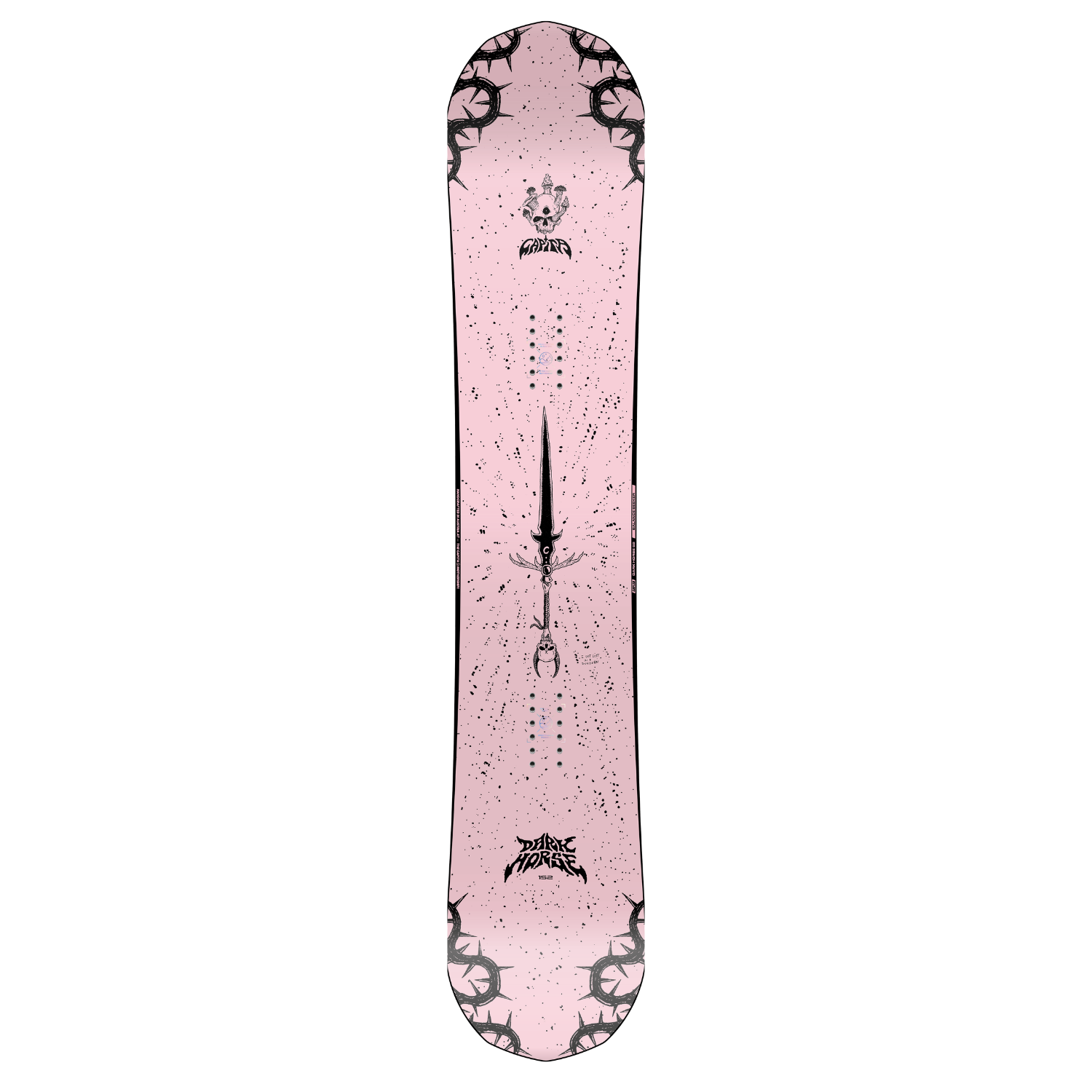 Steve's snow store Wollongong - Pink snowboard with black patterns on a white background