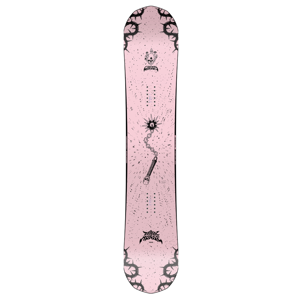Steve's snow store Wollongong - Pink snowboard with black patterns on a white background