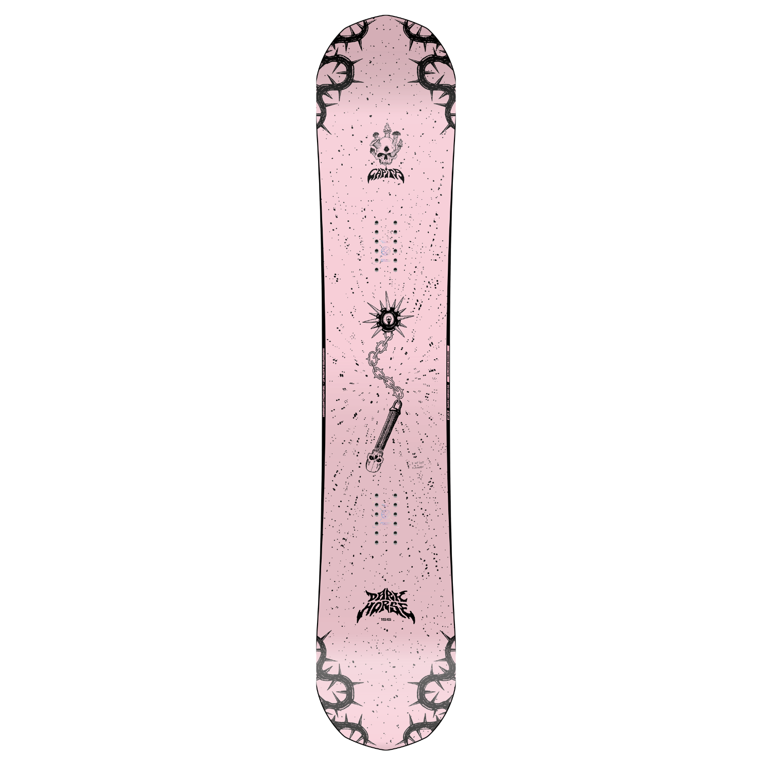Steve's snow store Wollongong - Pink snowboard with black patterns on a white background