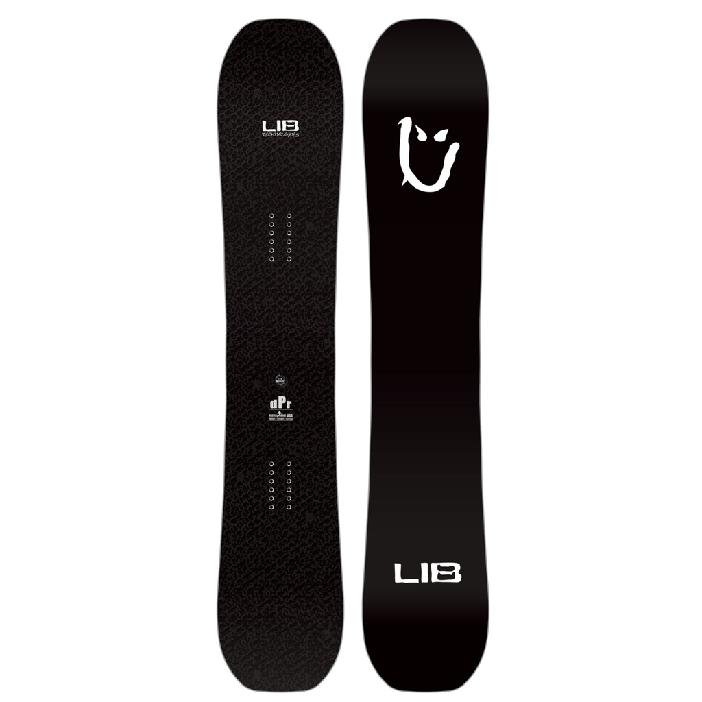 Steves snow store Wollongong - Black snowboard with LIB logo on a white background