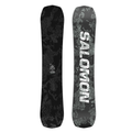 Steve's Snow Store Wollongong - Black snowboard with white pattern and 'Salomon' branding on a white background