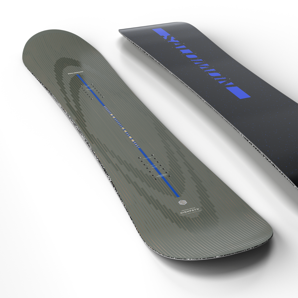 Steve's Snow store Wollongong - Gray snowboard with blue accents on a white background
