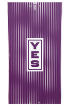 Steve's snow store Wollongong - Purple snowboard with 'YES' text on a white background