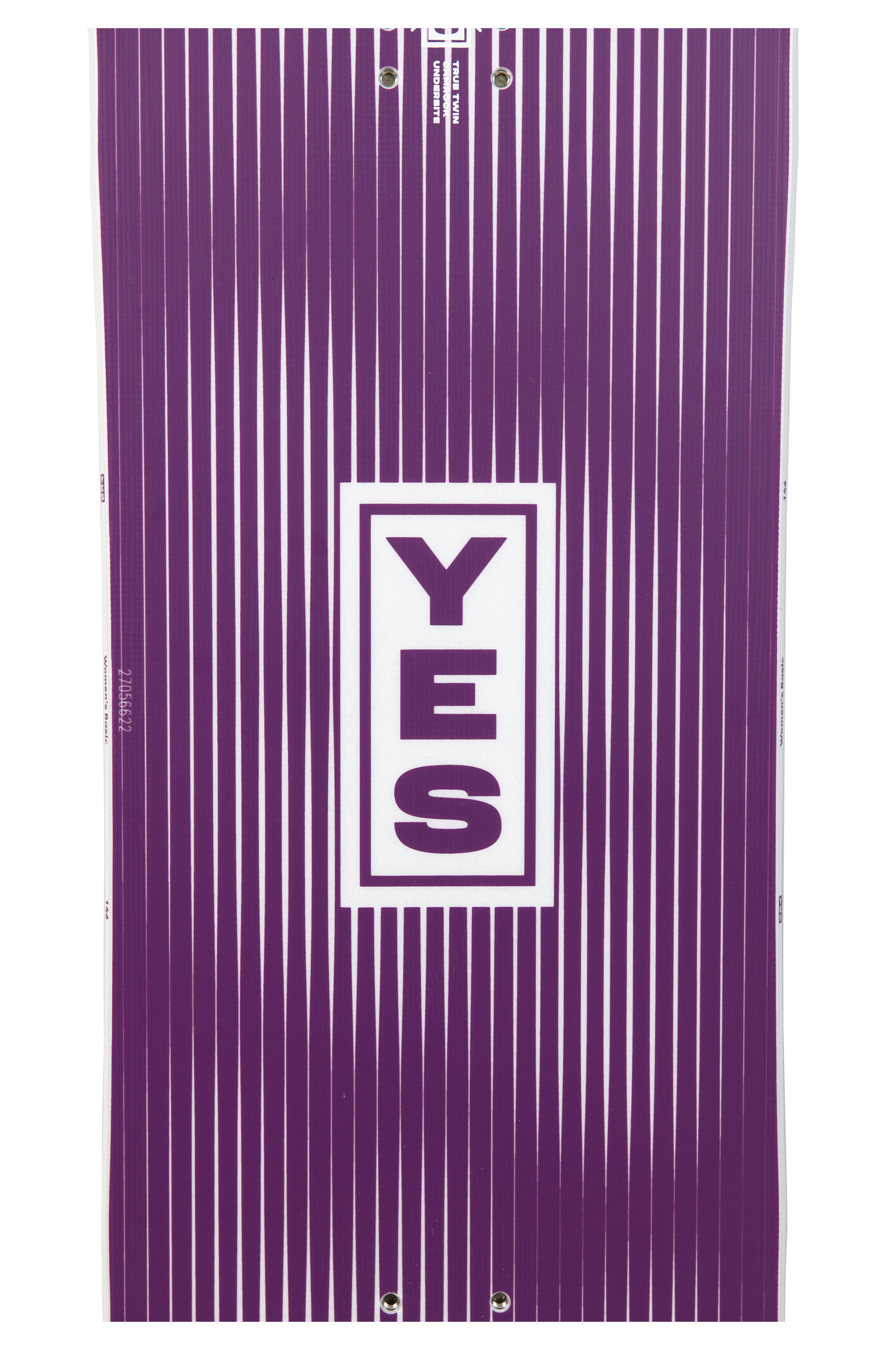 Steve's snow store Wollongong - Purple snowboard with 'YES' text on a white background
