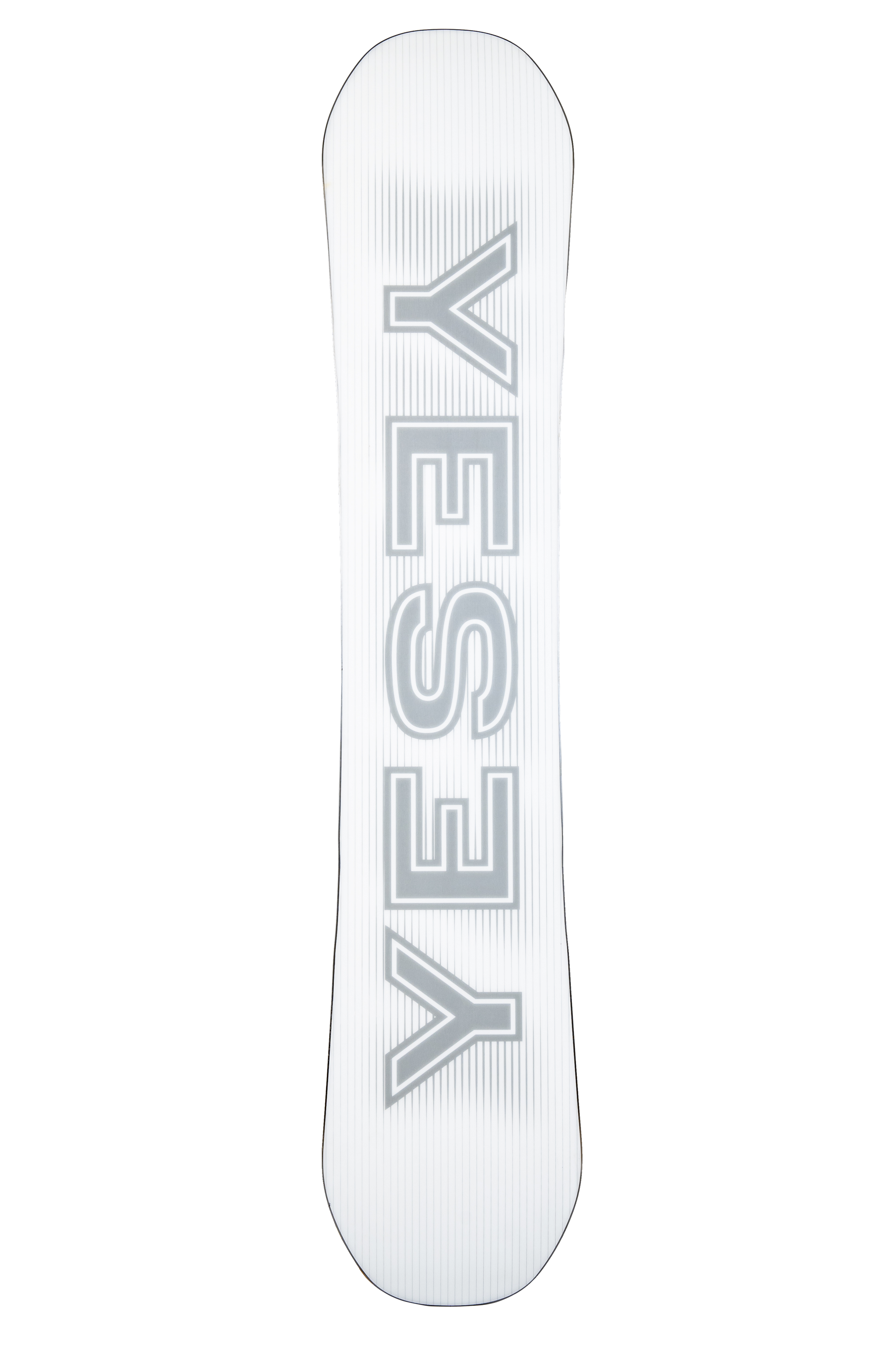 Steve's snow store Wollongong - White snowboard with 'YES' branding on a white background