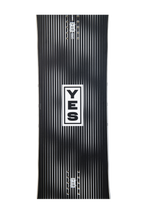 Steve's snow store Wollongong - Black snowboard with 'YES' logo on a white background