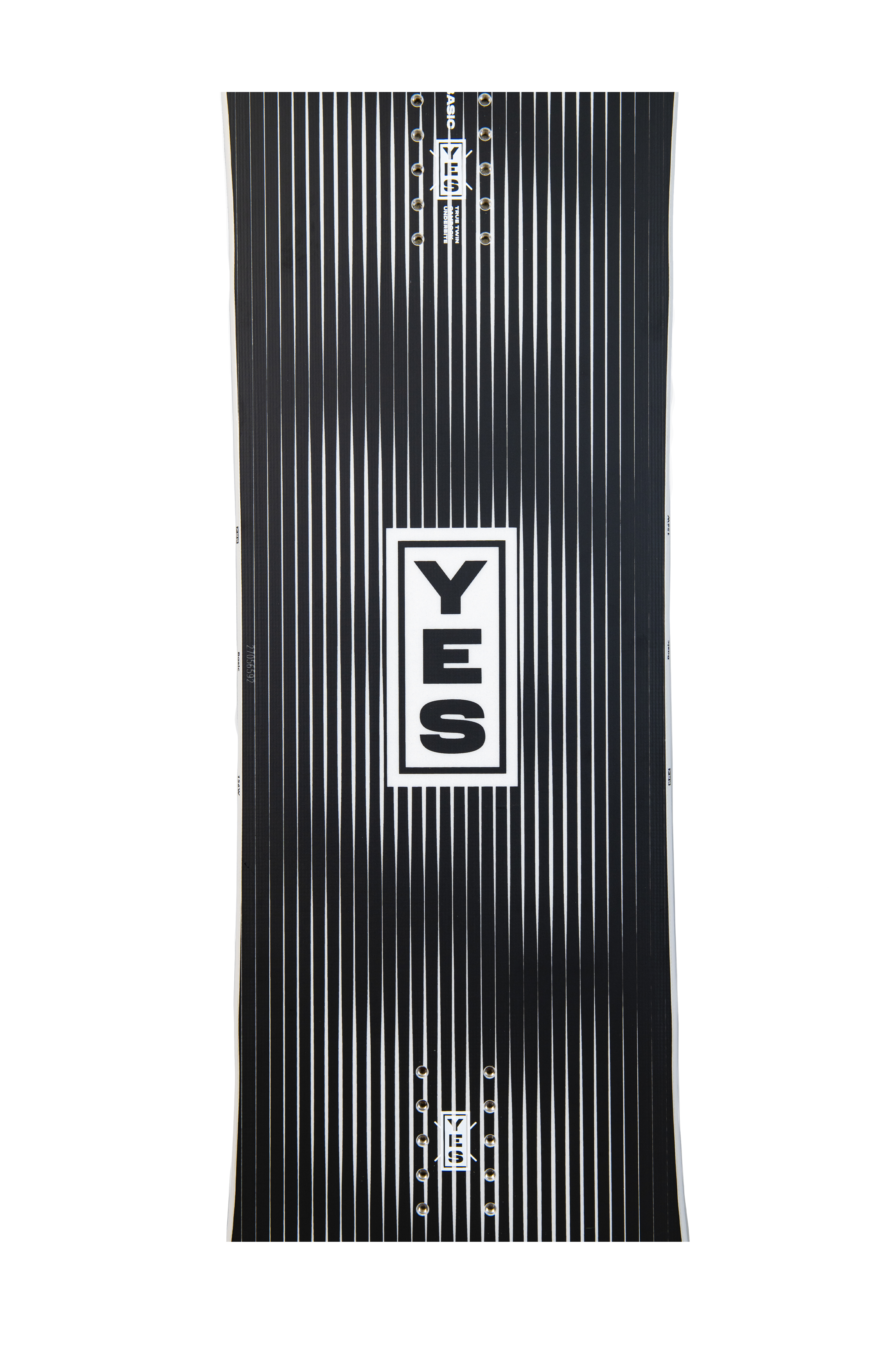 Steve's snow store Wollongong - Black snowboard with 'YES' logo on a white background